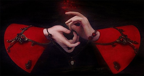 gaysolavellan: the-wizard-in-red:THE INTERLACING OF THE FINGERS.SACRED VAMPIRE SIGIL. Olga Akasi, In