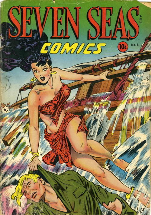 Seven Seas Comics #6. South Sea Girl. Cover by Matt Baker. Leader Enterprises, 1947.