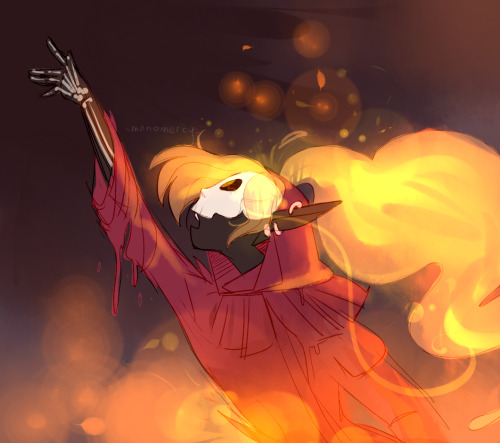 adventuresloane: m0nomercy: she rises [ID: A drawing of Lup in her lich form. She appears as a slend