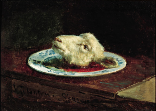 blackpaint20:  Viggo Johansen - Lamb’s head on a plate, 1880