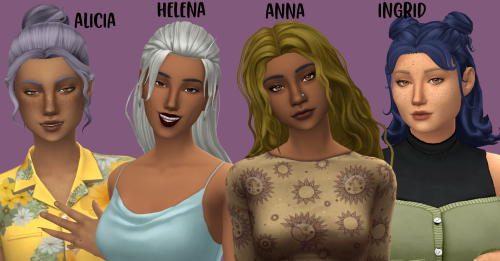 witheringscreations: All Praleska Hairs Recolored in AMPified40 add-on swatches in omicient’s 