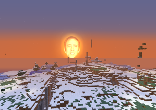 shialabeowulf: ahh, the sun sets on another lovely day in minecraft :)