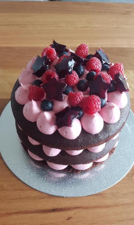 swankydesserts - A birthday cake I made. Chocolate cake with...