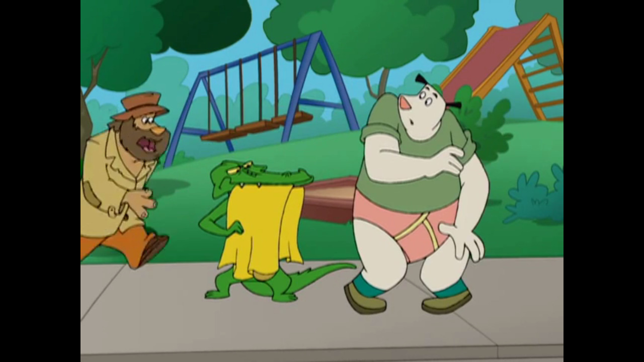 Looks like Steamer lost his pants again thanks to an alligator. And again he’s