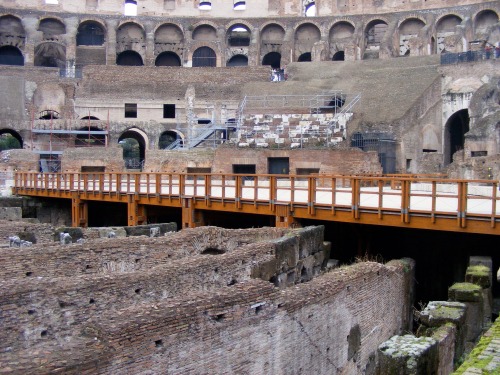 This a stage where the few current performances in the Colosseum are held.