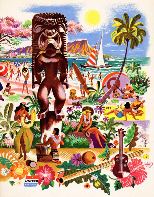 rogerwilkerson: 1956 United Airlines - Kona Kai Club Menu