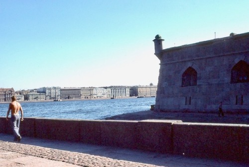 Neva Embankment from Peter and Paul Fortress, Leningrad (now St. Petersburg), USSR (now Russia), 197