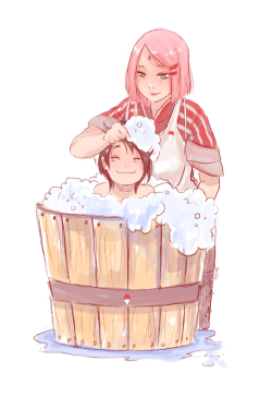 nataly-leyton:  yeah bath time……dont ask me why in a barril…..i was listening to rurouni kenshin ost. o.o ahhhh my love for the sss family is so pure!!!!!! enjoy. ♥