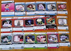 artemispanthar:  (fullview) So apparently that Cartoon Network Crossover Crisis Deck-Building Game by Cryptozoic is out already. I couldn’t find anything on it around yet, so I decided to pick it up and take a pic of all the SU-related cards they have