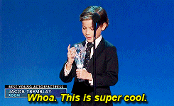 theblogofeternalstench:  Jacob Tremblay wins Best Young Performer for Room. 