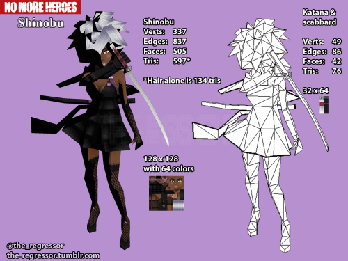 Shinobu -No More Heroes 2-Will be doing her NMH1 design tomorrow as well as my own take too :D-Mark