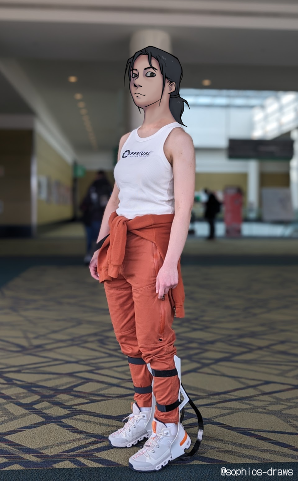 chell cosplay that i wore to pax east this year :D
(i used this forum thread as a guide for making the long fall boots)
(a 