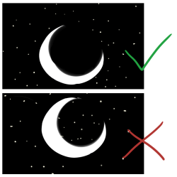 ookkee:  killer-pineapples:  kittendesu:  the-cell-block-tango:  astronomyproblems:  Idk if this counts as a peeve more of an art-astronomy pet peeve but when people draw the cresent moon and where the dark, shaddowed part of the moon is they put in stars