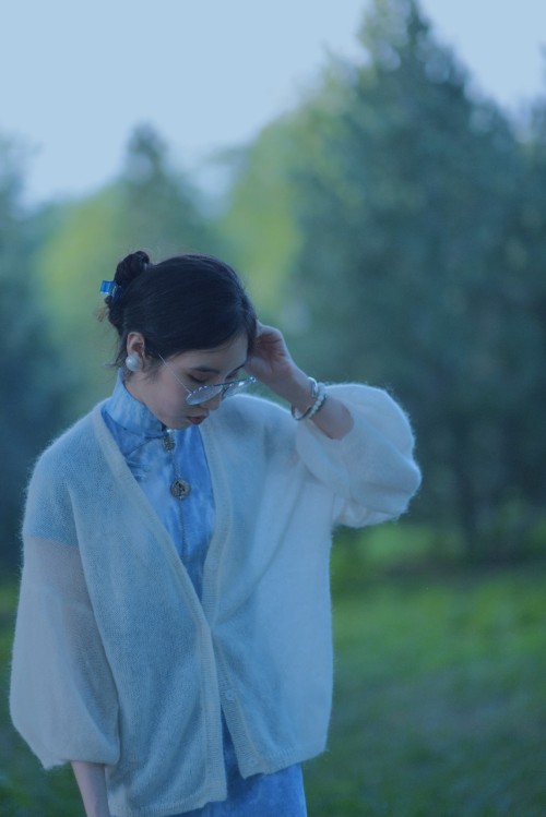 “The Lost Pearl”Homemade cheongsam dress. Natural-dye bandhnu.