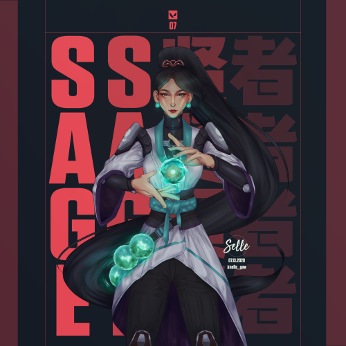  Sage (贤者) VALORANT (FAN ART) This is the hardest one that I ever did, cuz Sage’s 3D model, an