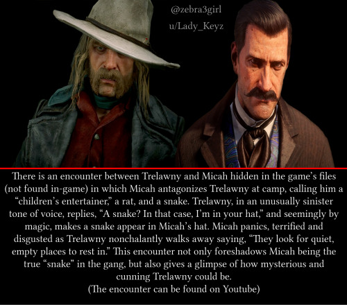 zebra3girl:Trelawny is like the Loki of RDR2. I really needed more of him in the game. We don’