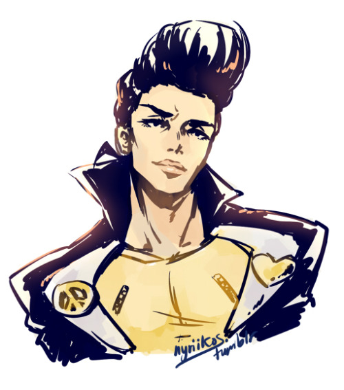 nyriikos: Pompadour prince I love drawing your eyes.