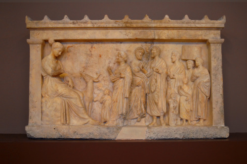 greek-museums:Archaeological Museum of Brauron:Votive reliefs from the sanctuary of Artemis. (5th-4t