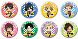 snkmerchandise: News: SnK Takara Tomy A.R.T.S. Petanko Can Badges Original Release Date: October 2017Retail Price: 5,184 Yen Takara Tomy A.R.T.S. has unveiled the designs for the upcoming SnK Petanko can badge set! The characters featured will be Eren,