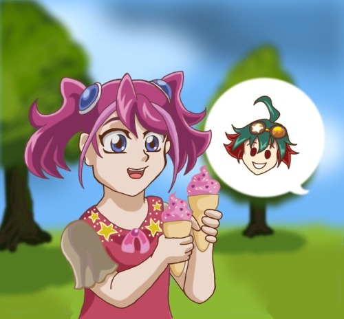 watertribe-enya: Arc V Anniverserary 2019 Day 3 - Ice Cream Yuzu brought some for Yuya too. How swee