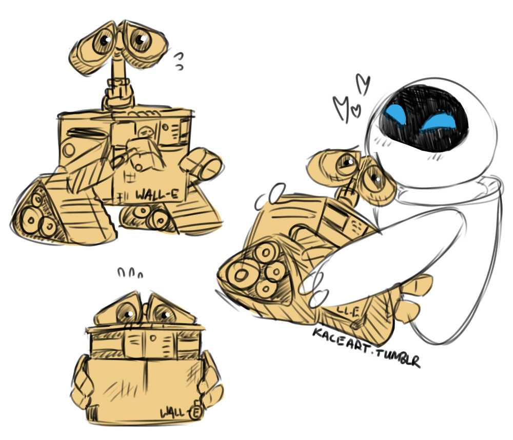 kaceart:  more wall-e doodles 