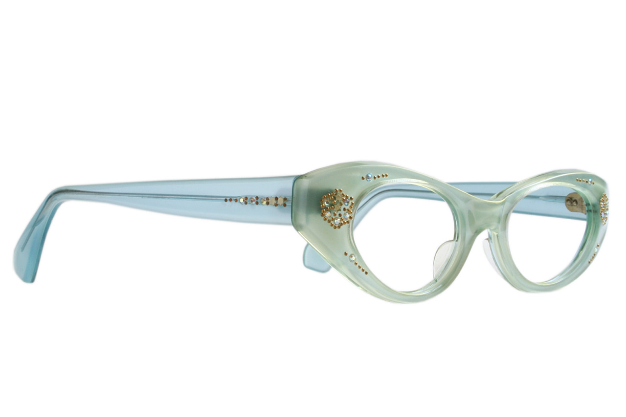 Vintage Cateye Eyeglasses Slate Blue 
