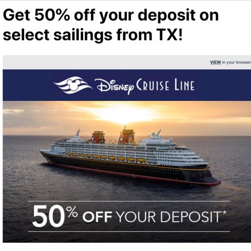 50% off your deposit When you book a 4-night or longer cruise sailing June 20, 2020–May 31, 2021, yo