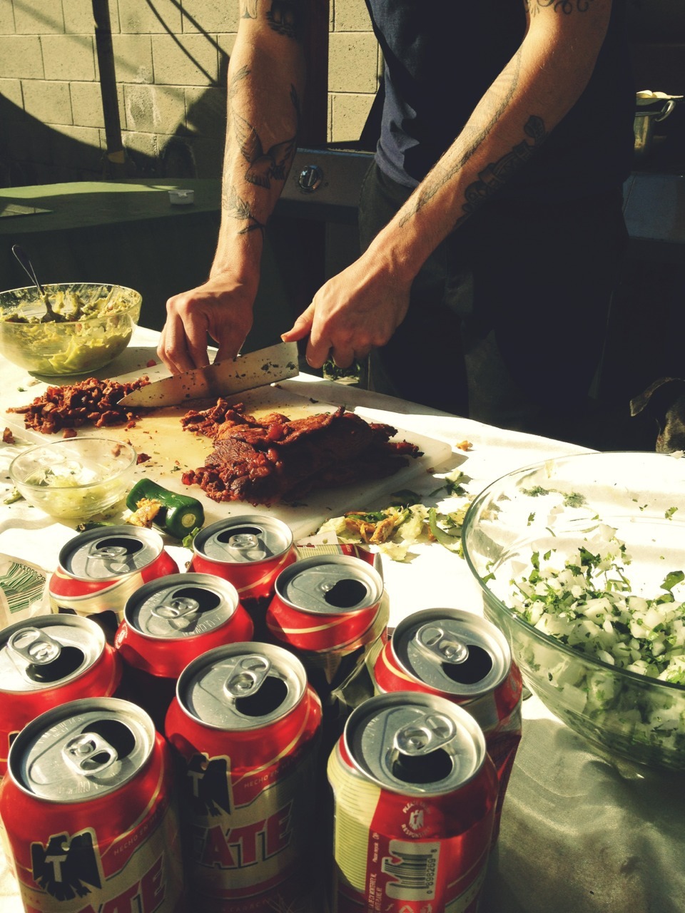 posinina:  carne asada + tecate  I&rsquo;m gonna make you tacos when you come