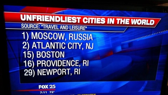 fuckyeahrhodeisland:  Unfriendliest cities in the world.  Lmfao
