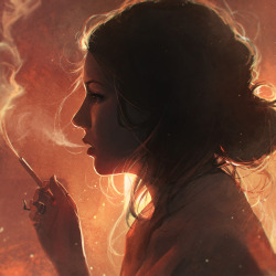 guweiz:  At the pub Little bit of studying and fooling around with smoke effects~ 