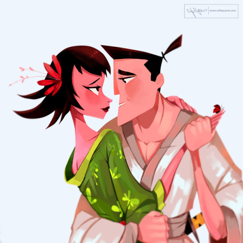 ninsegado91: sofiapuerto:   Back to the Past! Samurai Jack!  I love this couple. However, I am fearful that it might break both of their hearts….I want a happy ending!!!!!    Very nice 