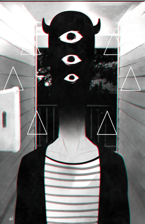 policeghost:  an “oyasumi, punpun” print for awa! i had struggled with the composition of this but in the end i sort of like it now @_@ i was going to add text but i thought best not to add it.the bg is actually my friend minow’s hallway outside