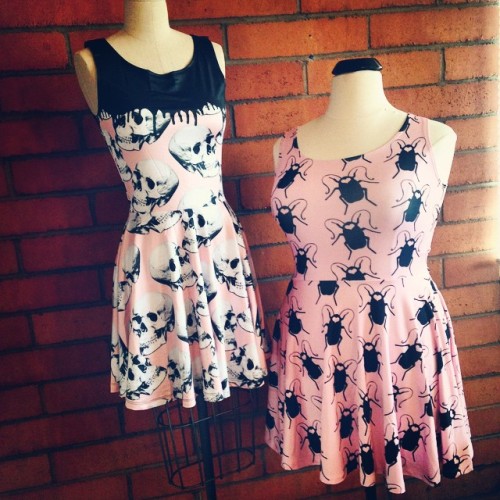 yourlifeindesign:  Oh shit! My skater samples samples came in!!! Time to shoot! So excited! New skater dress Roach Dress and a new design I made! #fatshion #psfashion #plussizefashion #CandyStrike #altfashion #skulls #pastelgoth #roachdress #tracyturnblad