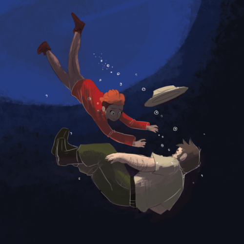 taz-ids: cloakedrabbit: loved this scene [Start ID: Image of Aubrey little diving after Duck Newton 