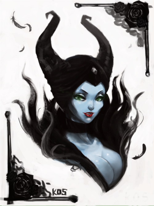 fandoms-females:maleficent_by_songjikyo ( CM #2 - Devilish Smirk )  O oO <3