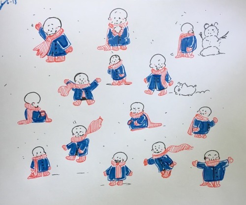 A Whole Half A Page Of Very Tiny Bab Paps Enjoying Snow!