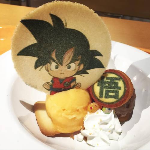 pinkysaurus-rex:  Goku ice cream? Yes, please.  #goku #dragonball #jworld  Dragon Ball ice cream!