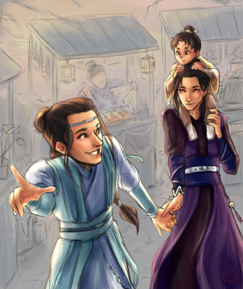 Outing to the night markets of Yunmeng. ——No hair ornaments for them as they’re trying t