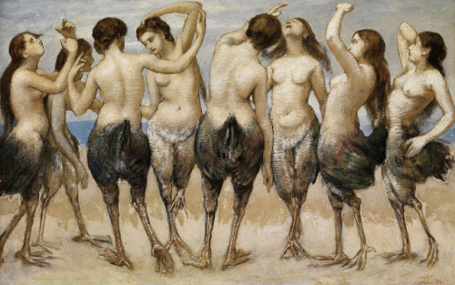 Hans Thoma    Dancing Women with Bird Bodies    1886