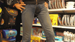 carmina0:  public wetting jeans in store 