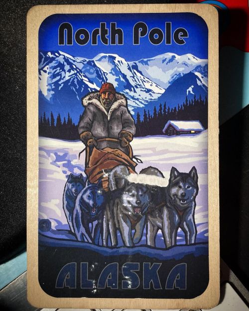 Wooden #postcard from the #NorthPole #Alaska! #snailmail #dogsled #blue  www.instagram.com/p