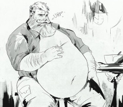 vetrowolf:  messy doodle of a man after a large meal