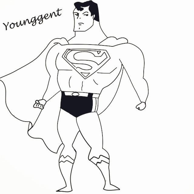 Superman #art #vector #illustrator #design #blackandwhite