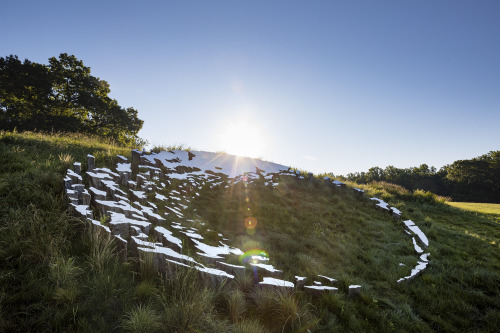 itscolossal:Sarah Sze Implants a Fragmented Installation of Individual Mirrors in a Lush Hudson Vall