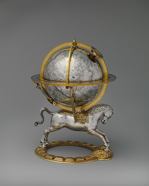 theancientwayoflife:~Celestial globe with clockwork.Maker: Gerhard Emmoser (German, active 1556–84)1