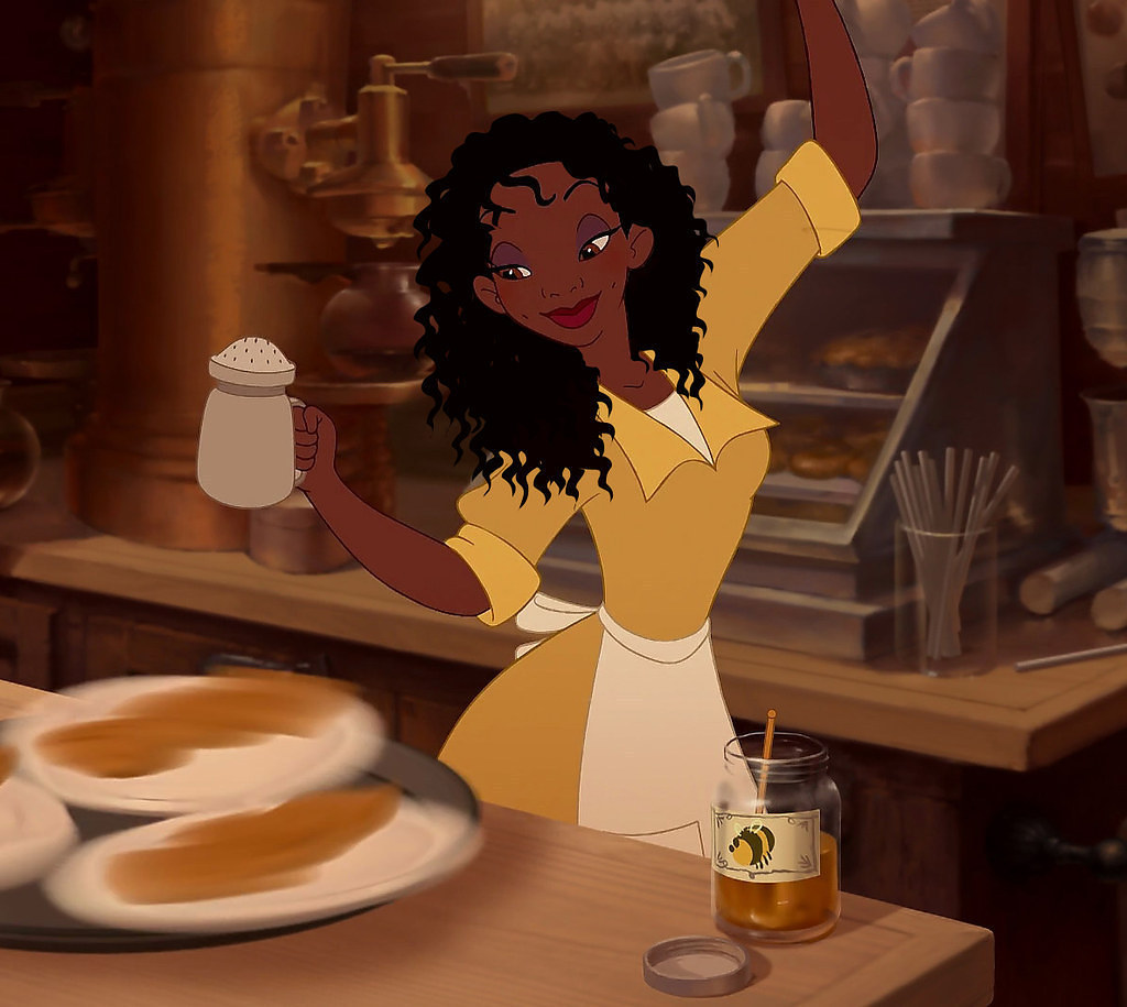 buzzfeed:  Princess Tiana is the only Disney Princess with all of her hair tied back