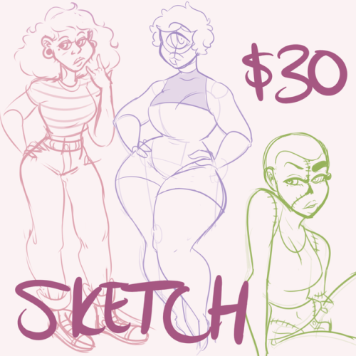 ghettoghoul:hi! my job wont be paying me until december so im taking commissions and even cutting do