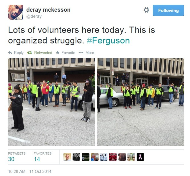 iwriteaboutfeminism:  Protesters gather before the march this afternoon in St. Louis.