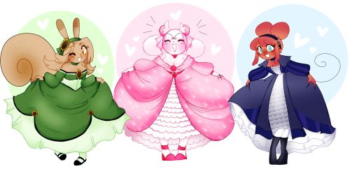 Did a commission recently for @androace-bunny who wanted to see my three girls Elena, Sarella and Ca