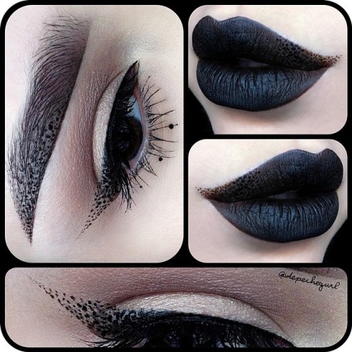 moshbrotatoes:  socialpsychopathblr: Instagram: @depechegurl   I swear I thought I saw Kat Von D make makeup tutuorials for all these but w/e